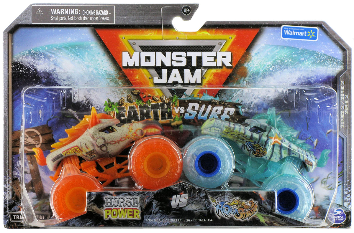 Monster Jam Horse Power truck side view with durable die-cast build for play.