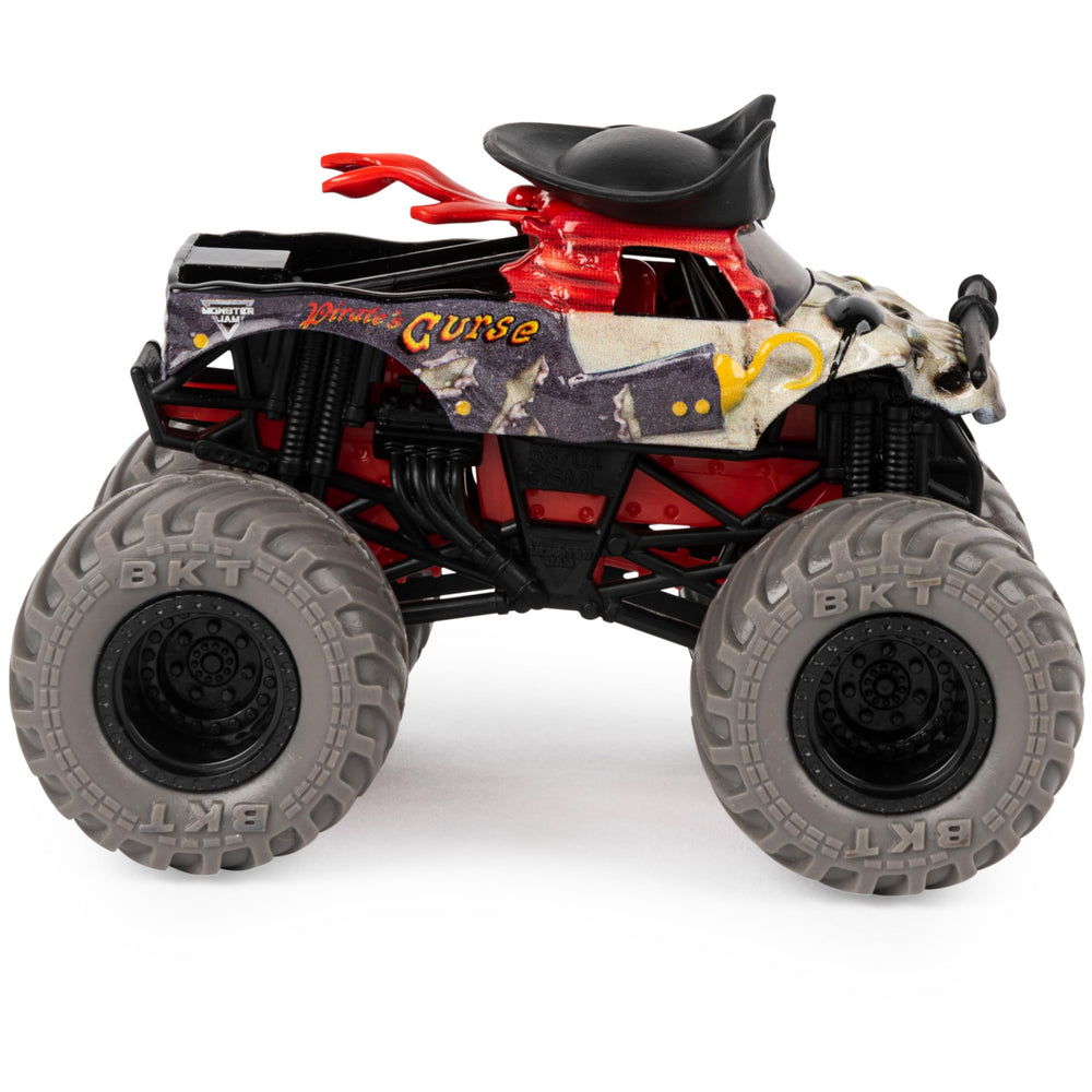 Monster Jam Octon8er 1:64 side view featuring molded driver seat.