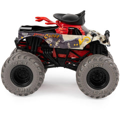 Monster Jam Octon8er 1:64 side view featuring molded driver seat.