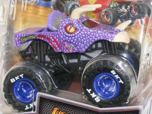 Monster Jam Jurassic Attack side graphic highlights detailed chassis for realistic play