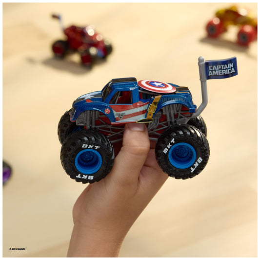 Monster Jam Thor 1:64 truck with hammer motif for storytelling