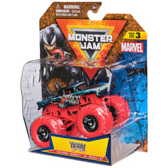 Monster Jam Marvel Venom truck ready for quick play and brave, kid-friendly adventures.