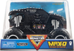 Monster Jam Max-D 1:24 scale die-cast truck front view showing authentic graphics