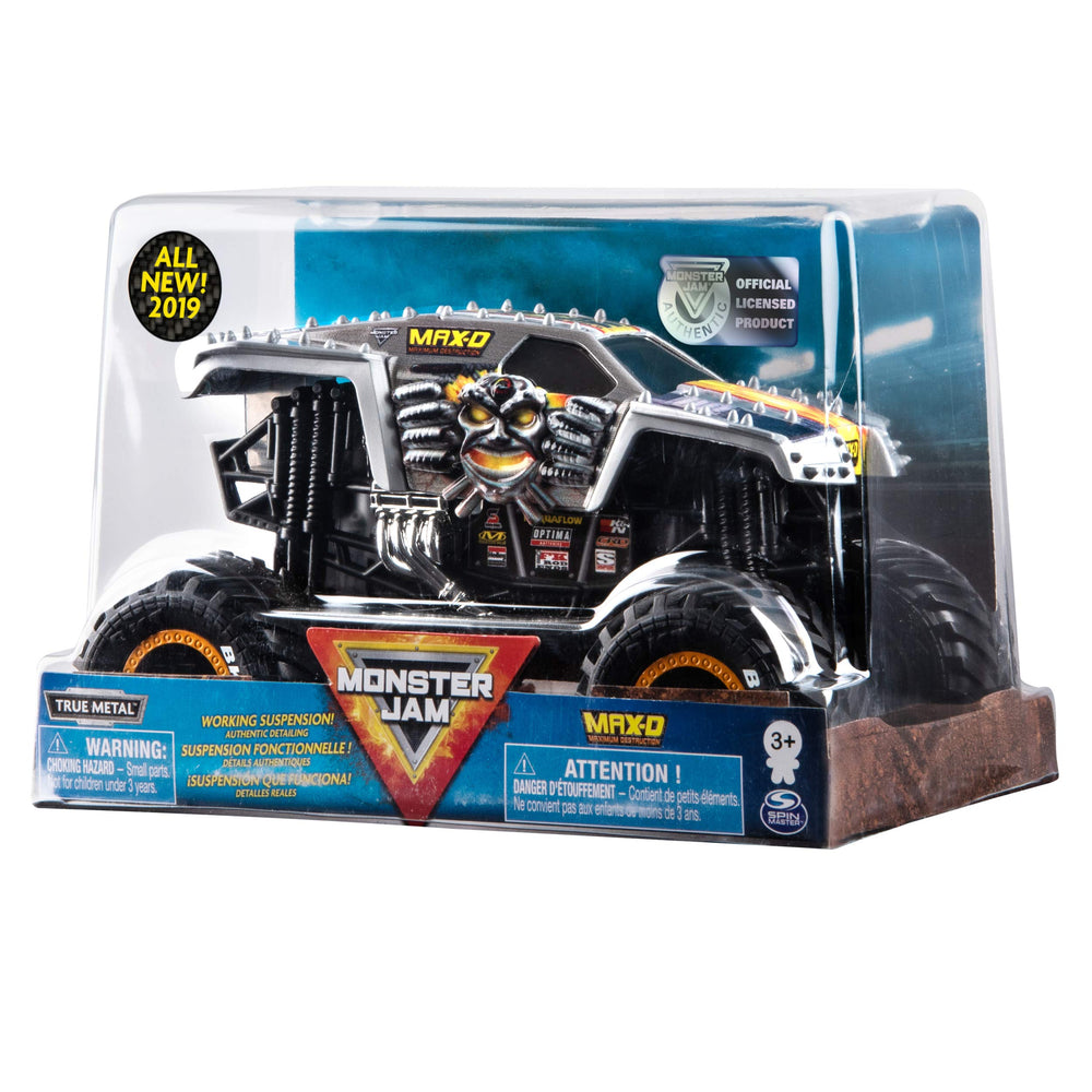 Monster Jam Max D 1:24 graphics detail emphasizes decals and scale realism