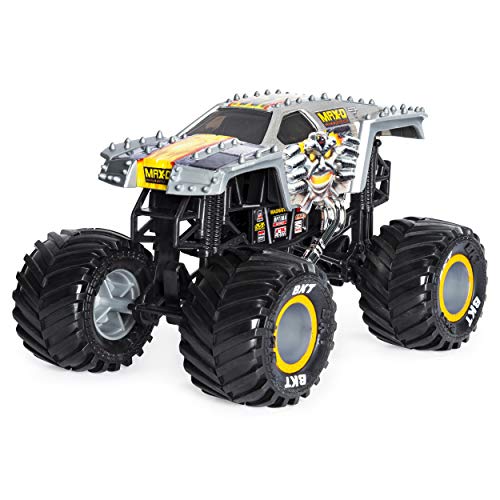 Monster Jam Max D 1:24 side view shows bold livery for collection