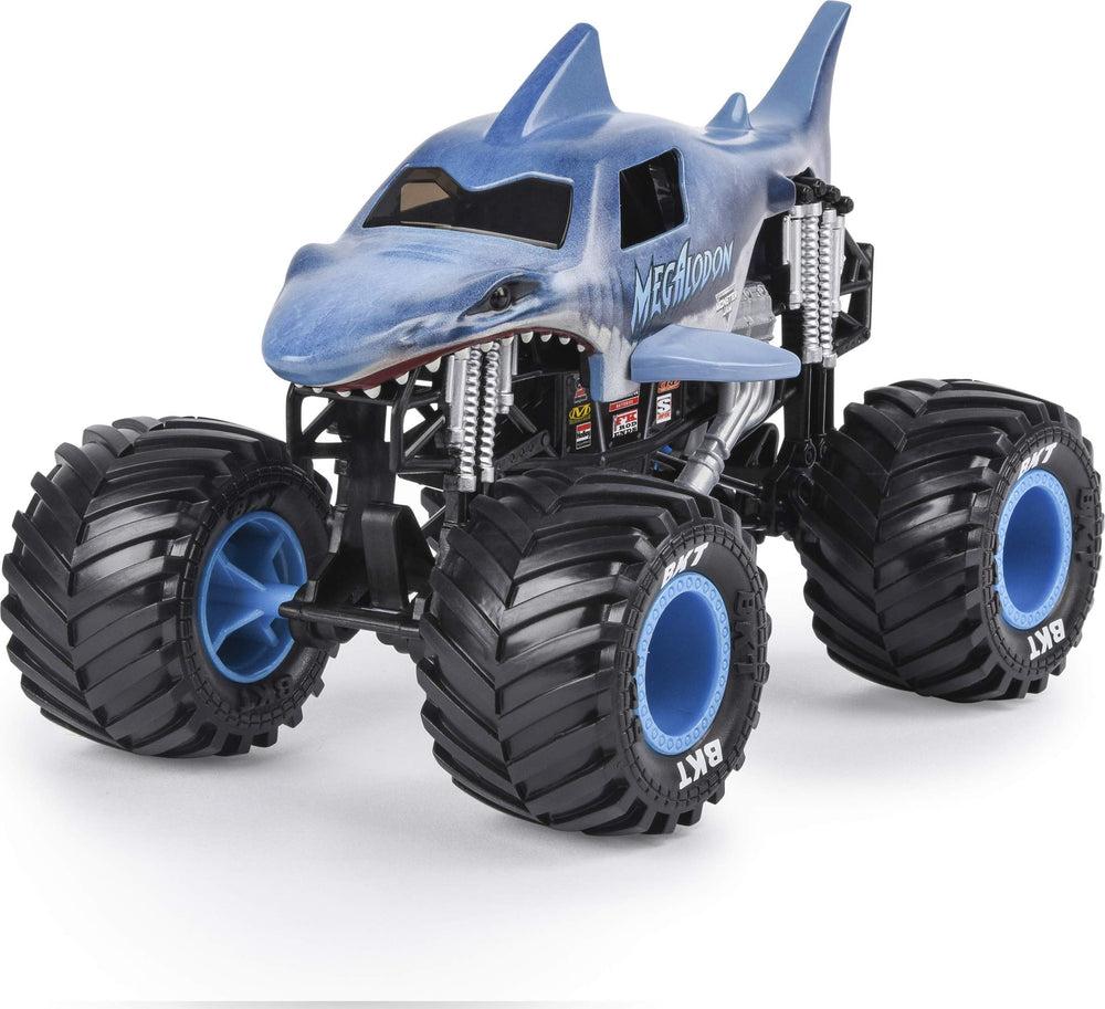 Monster Jam Megalodon 1:24 truck with working suspension in action