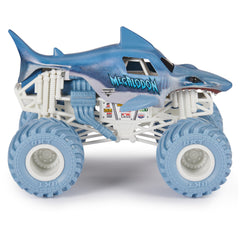 Monster Jam Megalodon 1:24 rear detail highlights the suspension system