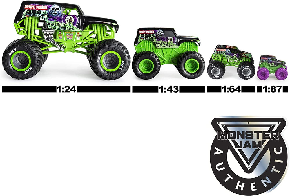 Monster Jam Mini Truck display set showing multiple models for quick collection build.
