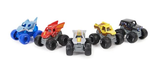 Monster Jam Mini mystery truck, surprise addition to your collection with exciting race potential.