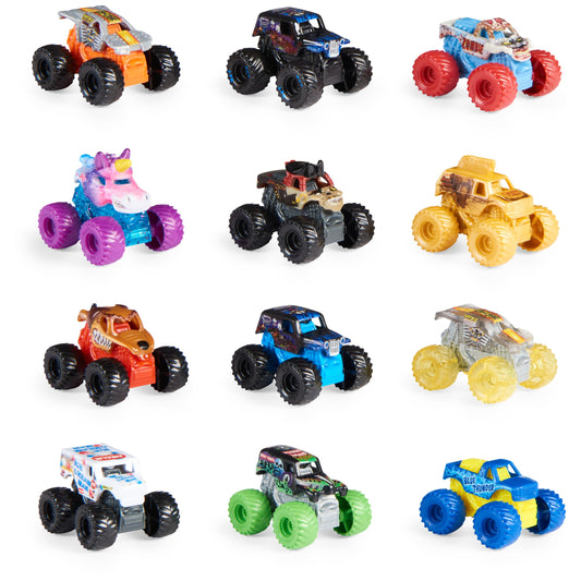 Monster Jam Mini Trucks mystery pack opening reveals collectible details.