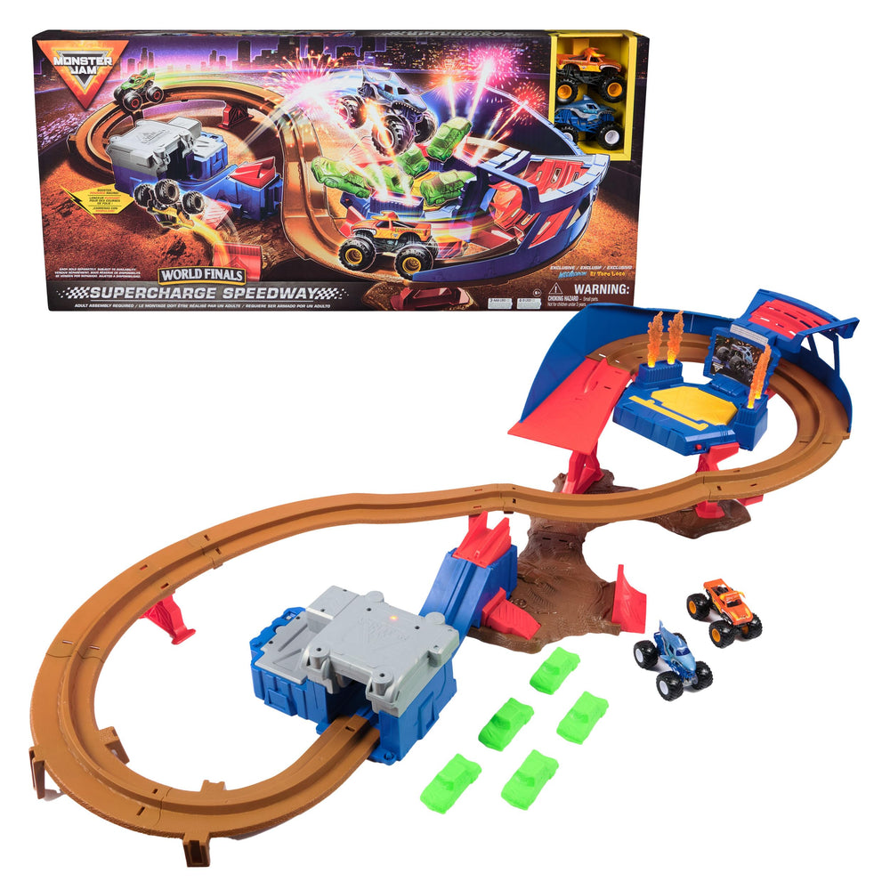 Monster Jam Monster Dirt Arena playset with full 24-inch track and trucks