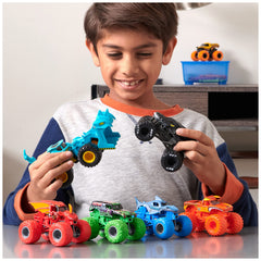 Monster Jam Monster Mutt Dalmatian 1:64 BKT tires highlight durability.