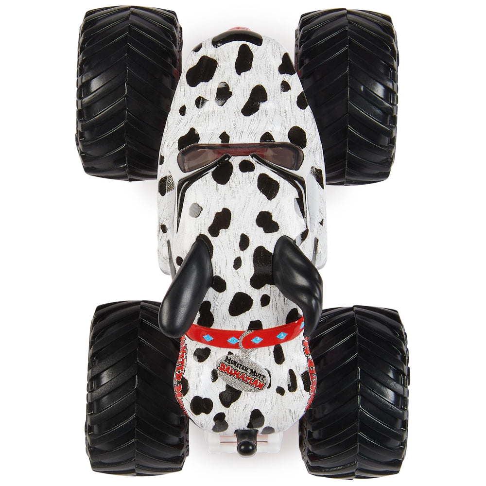 Monster Jam Monster Mutt Dalmatian 1:64 collector poster tracking feature.