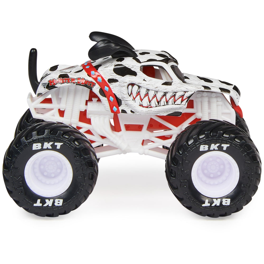 Monster Jam Monster Mutt Dalmatian 1:64 graphics detail for authentic look.