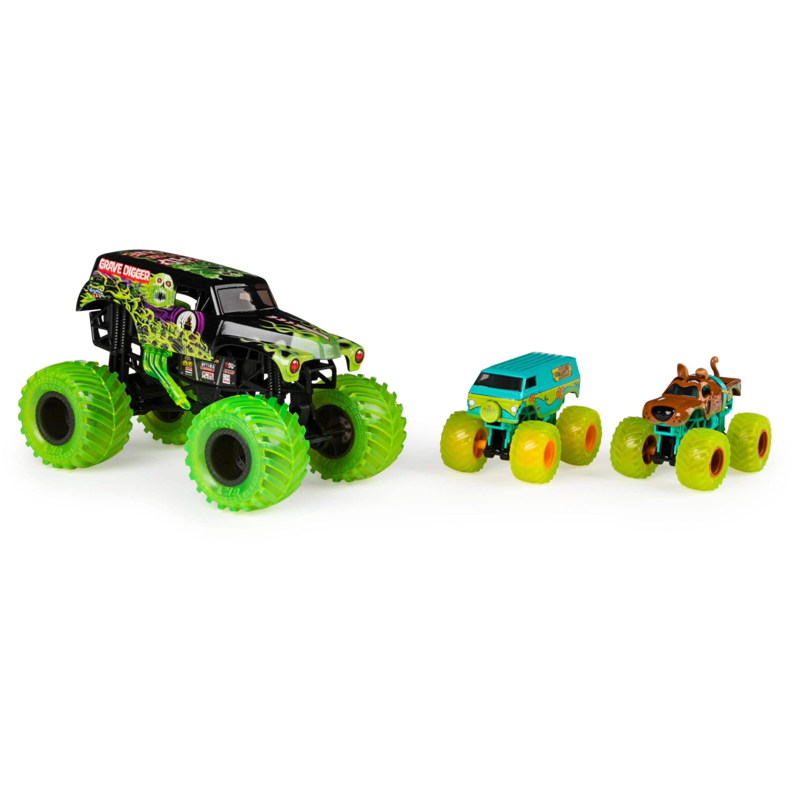 Monster Jam Mystery Machine 1:64 die-cast with molded driver for storytelling.