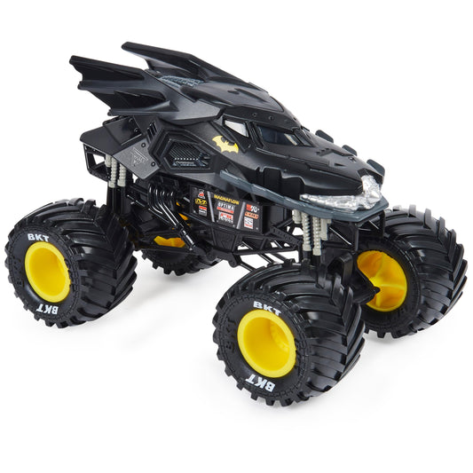 Monster Jam Batman 1:24 truck side view with authentic visuals for collectors and racers.