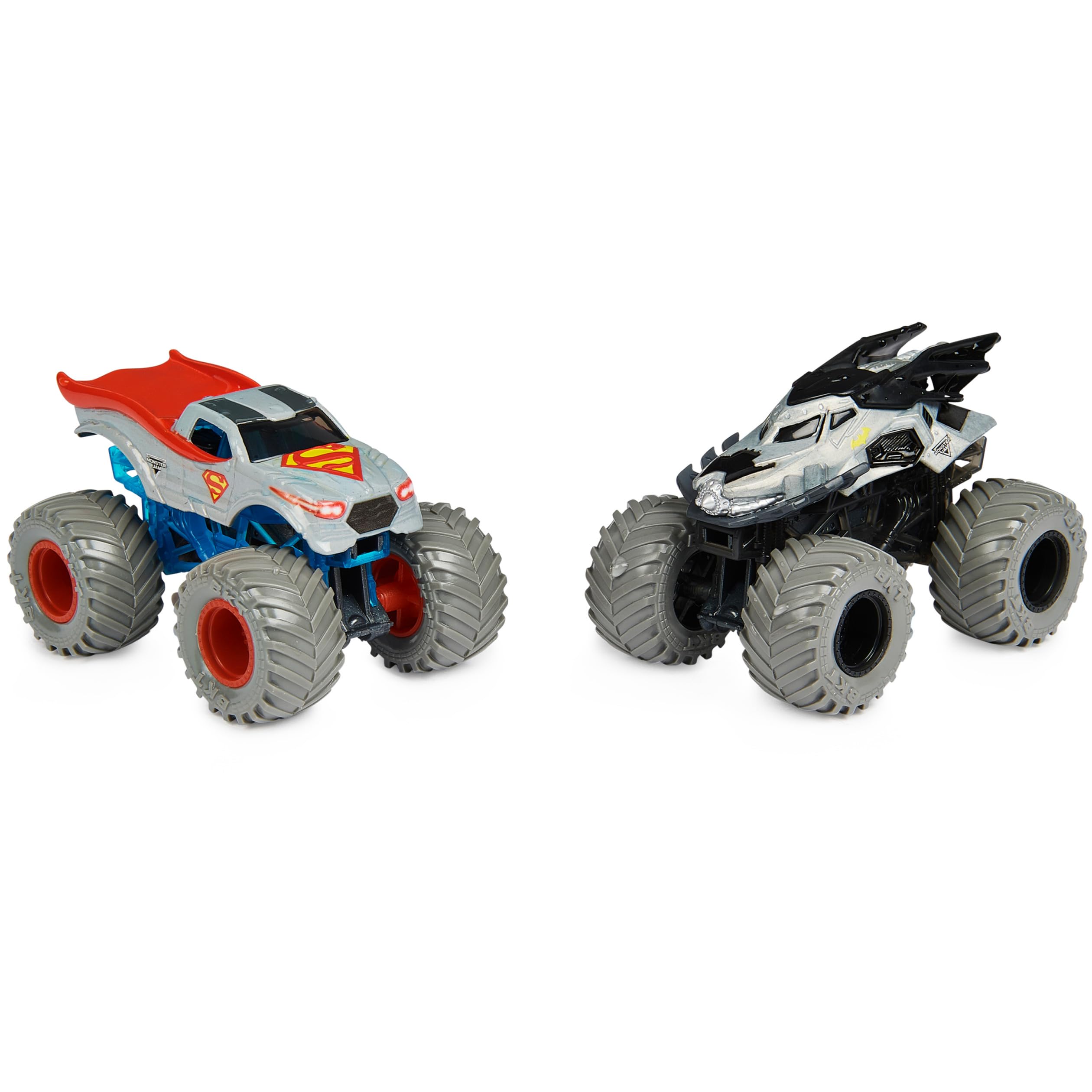 Monster Jam official BKT tires detail on 1:64 die-cast chassis.