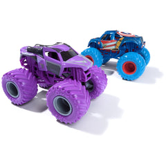 Monster Jam official BKT tires and hero inspired bodies boost authentic arena style feel