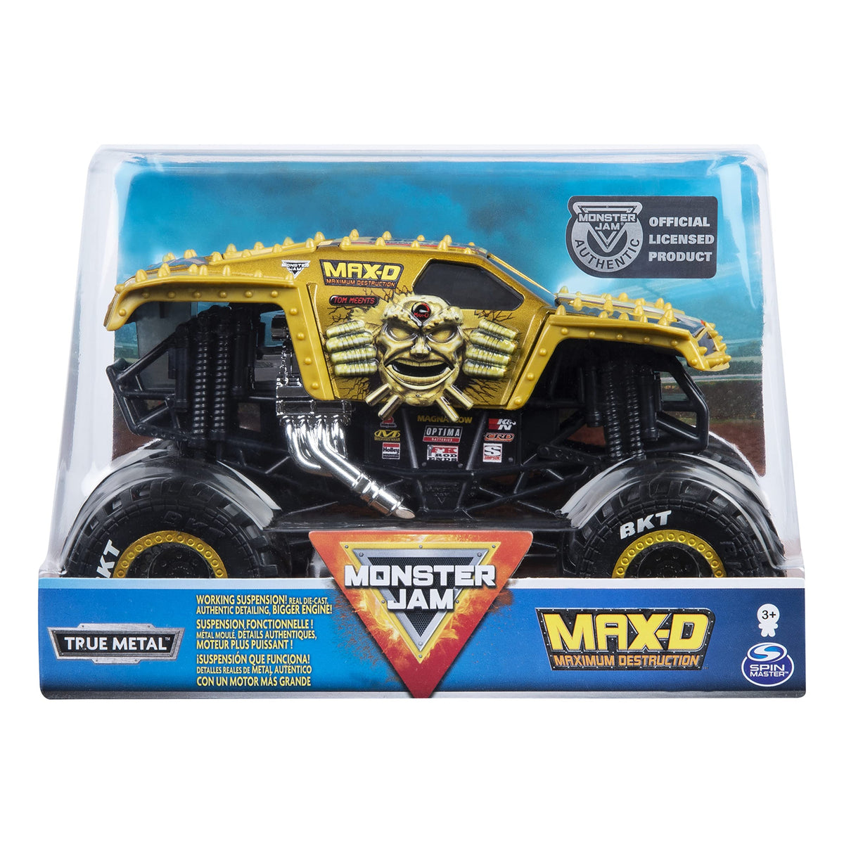 Monster Jam Max D die-cast truck in 1:24 scale, ideal for display and play