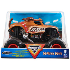 Monster Jam Official Monster Mutt 1:24 truck, side view, vivid details for authentic display and play.