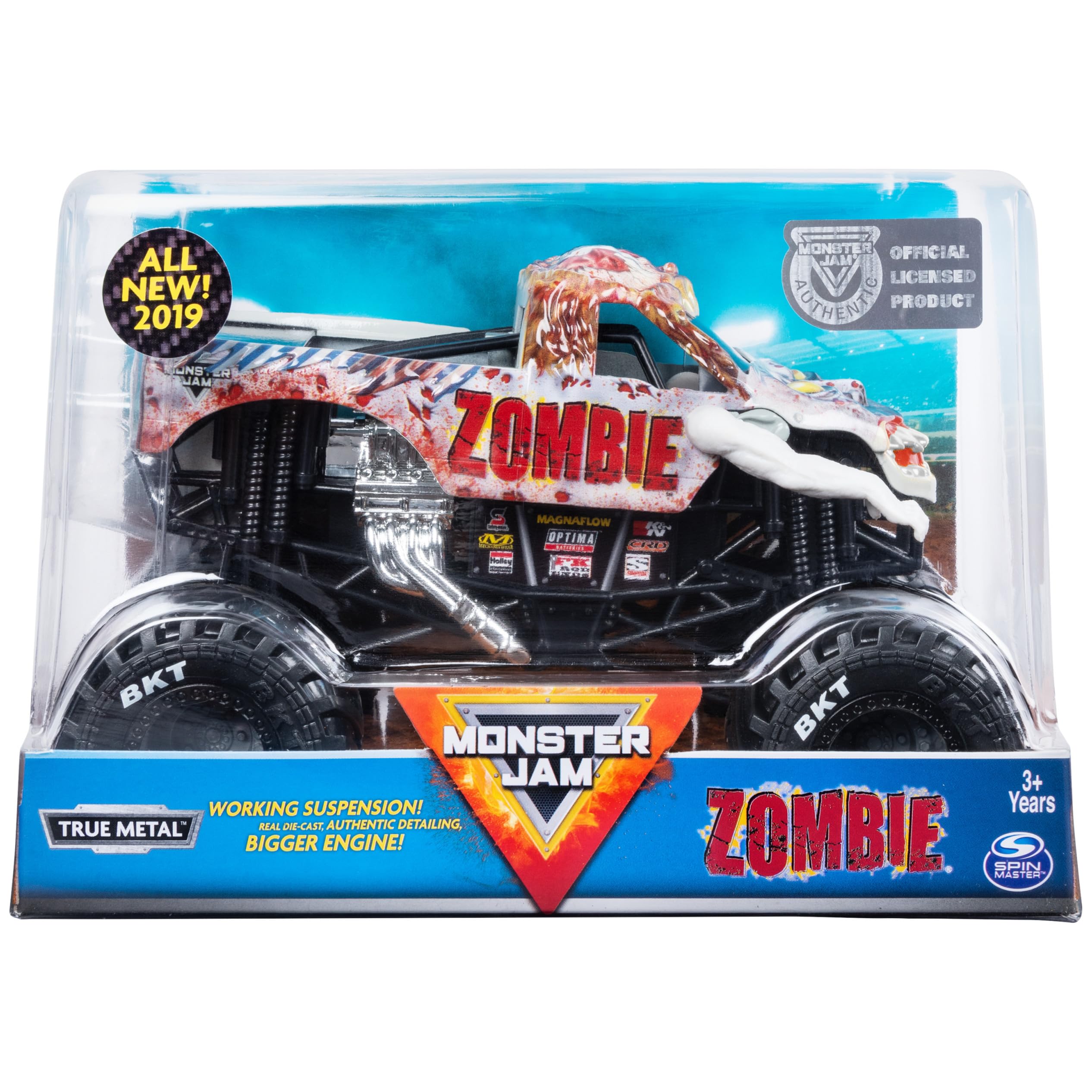 Monster Jam official zombie truck, 1:24 scale, vivid graphics for immersive play.