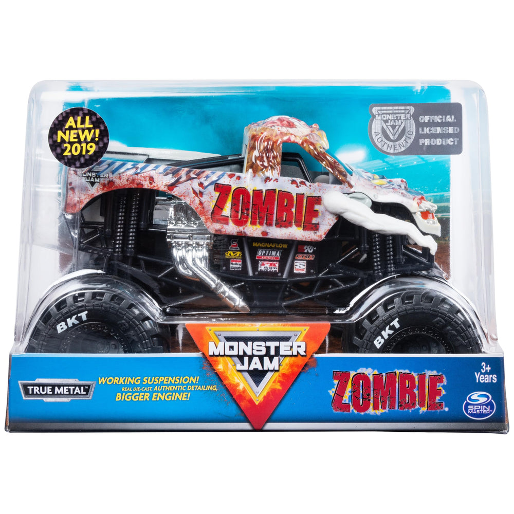 Monster Jam official zombie truck, 1:24 scale, vivid graphics for immersive play.
