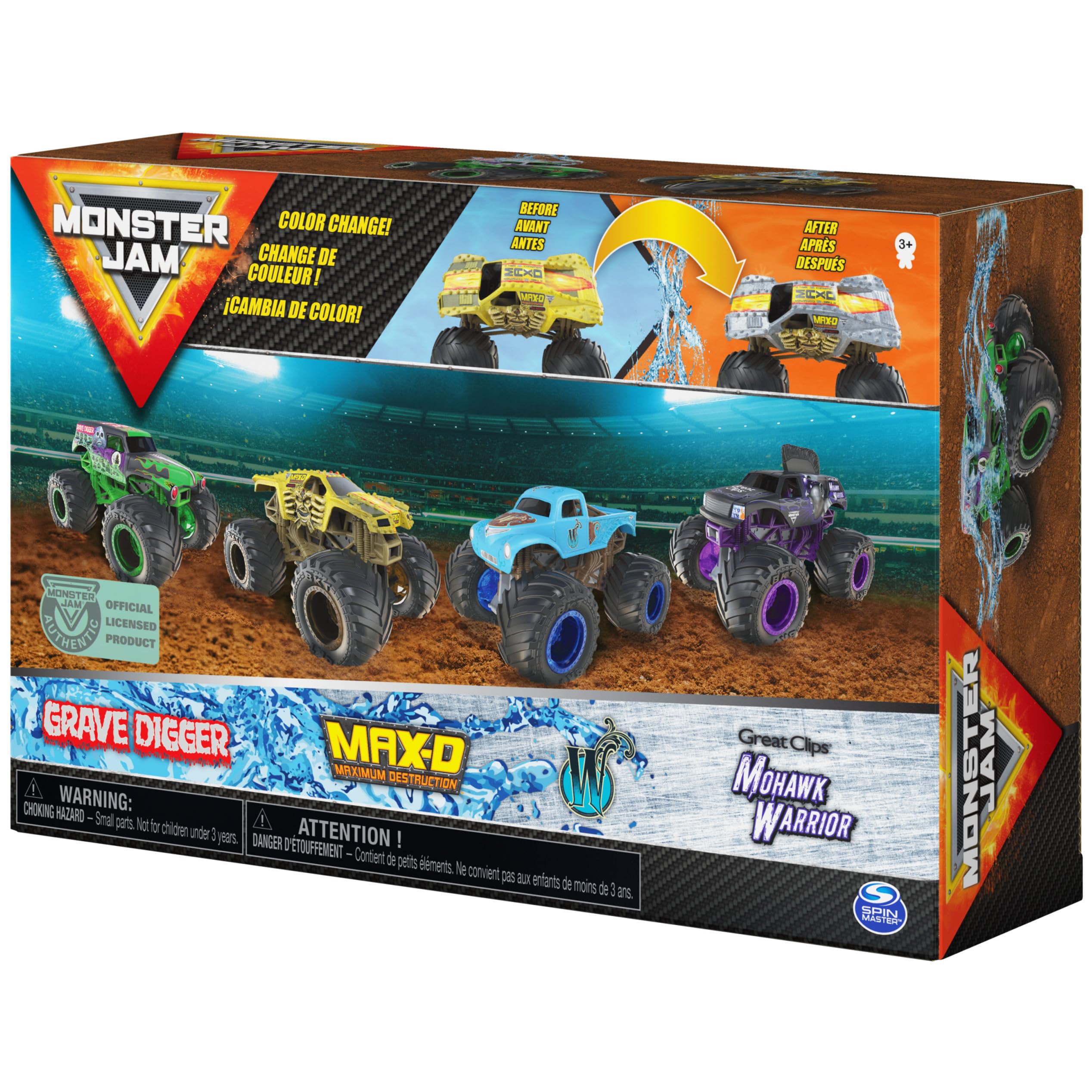 Monster Jam Reveal the Steel Color-change action image demonstrates warm water dunking