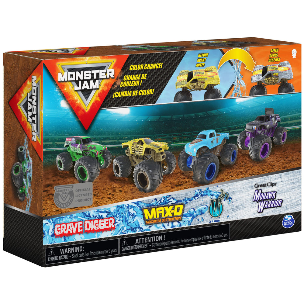 Monster Jam Reveal the Steel Die-Cast Detail highlights BKT tires and authentic wheels