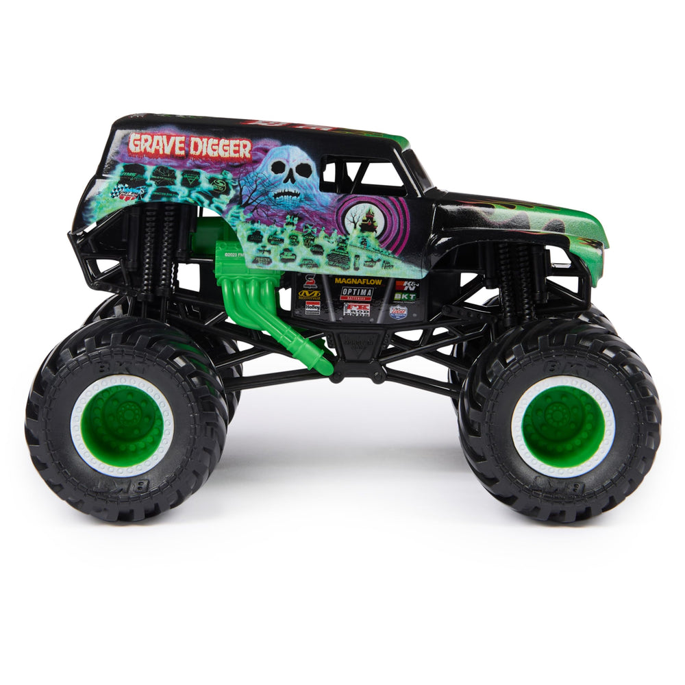 Monster Jam rubber BKT tires provide extra traction during mock races