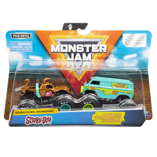 Monster Jam Scooby-Doo truck front view with bold graphics for collectible play