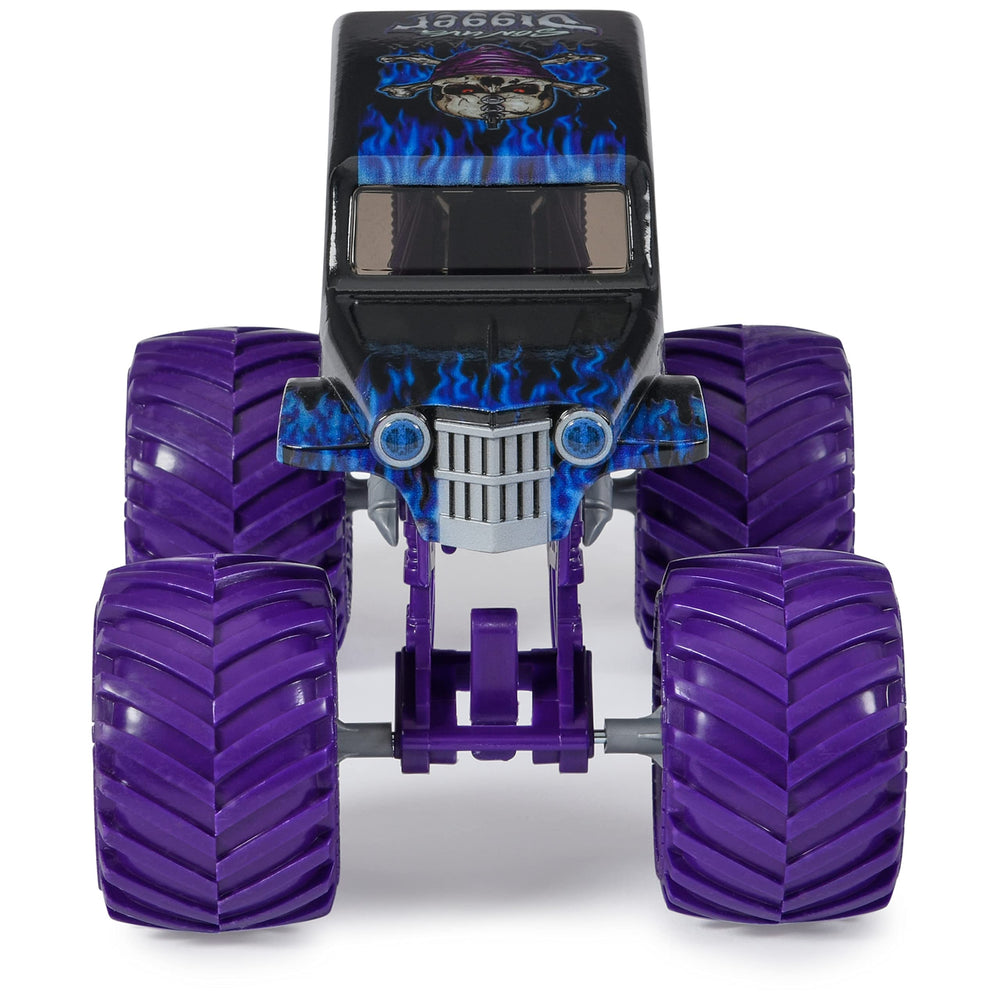 Monster Jam Son-uva Digger 1:24 rear view emphasizes rugged tail design for dramatic jumps