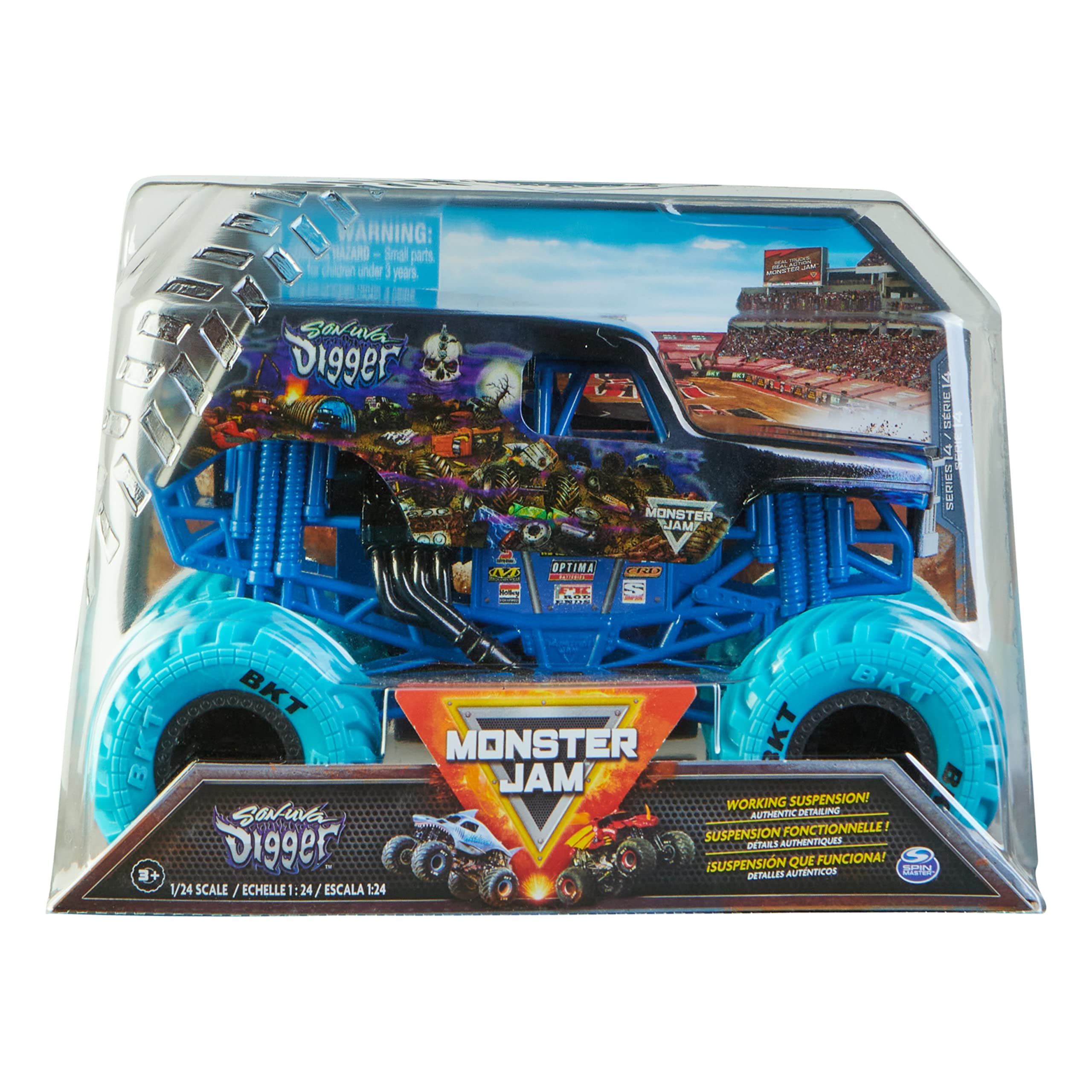 Monster Jam Son-uva Digger 1:24 scale truck with authentic graphics for collectors