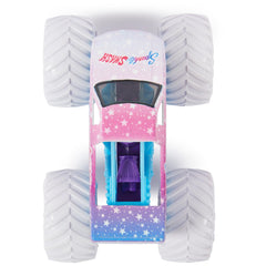 Monster Jam Sparkle Smash Zombie side-angle, eye-catching graphics for display