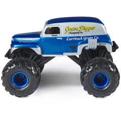 Monster Jam truck on display-ready shelf boosts collection pride.