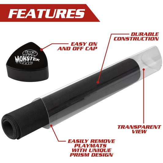 Monster Protectors prism base prevents mats from rolling off surfaces.