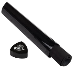 Monster Protectors prism playmat tube front view highlights its sleek opaque black design and portability.