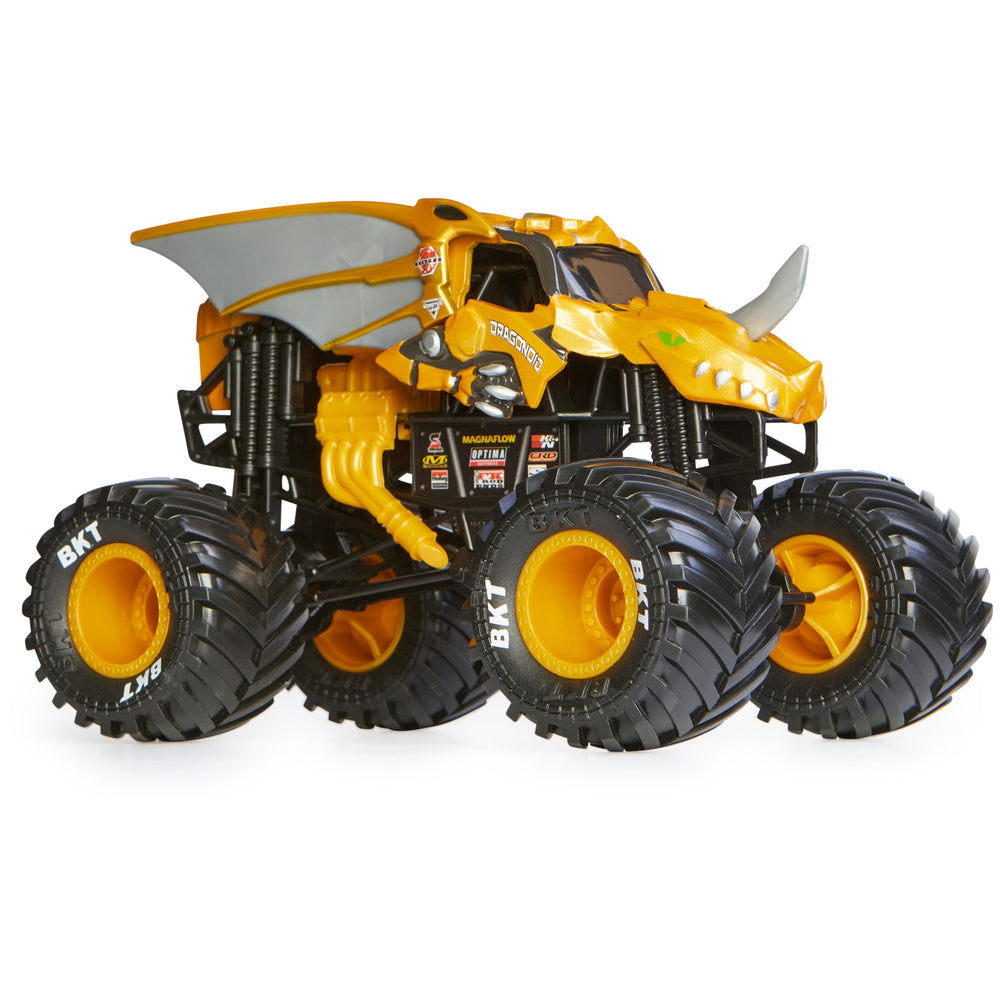 Monster Jam 1:24 scale Bakugan Dragonoid die-cast with authentic suspension.