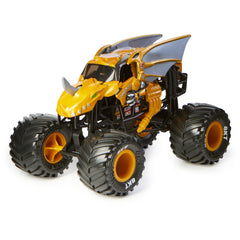 Monster Jam Bakugan Dragonoid side view shows detailed chassis and scale.
