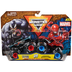 Monster Jam Spider-Man vs Venom 1:64 die-cast trucks ready for epic battles