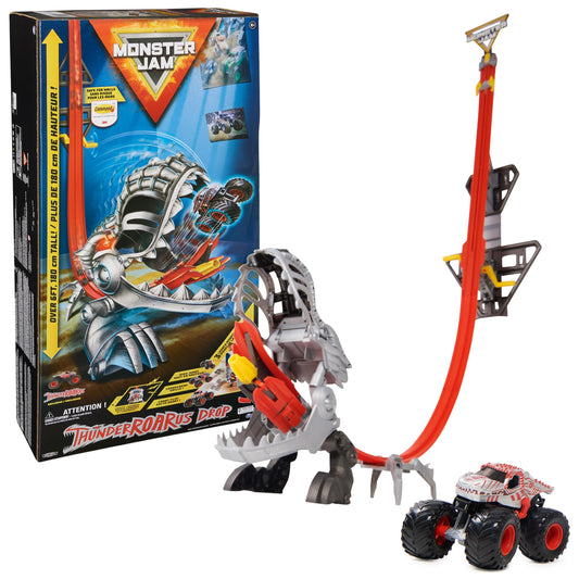 Monster Jam ThunderROARus Dino head lights illuminate action