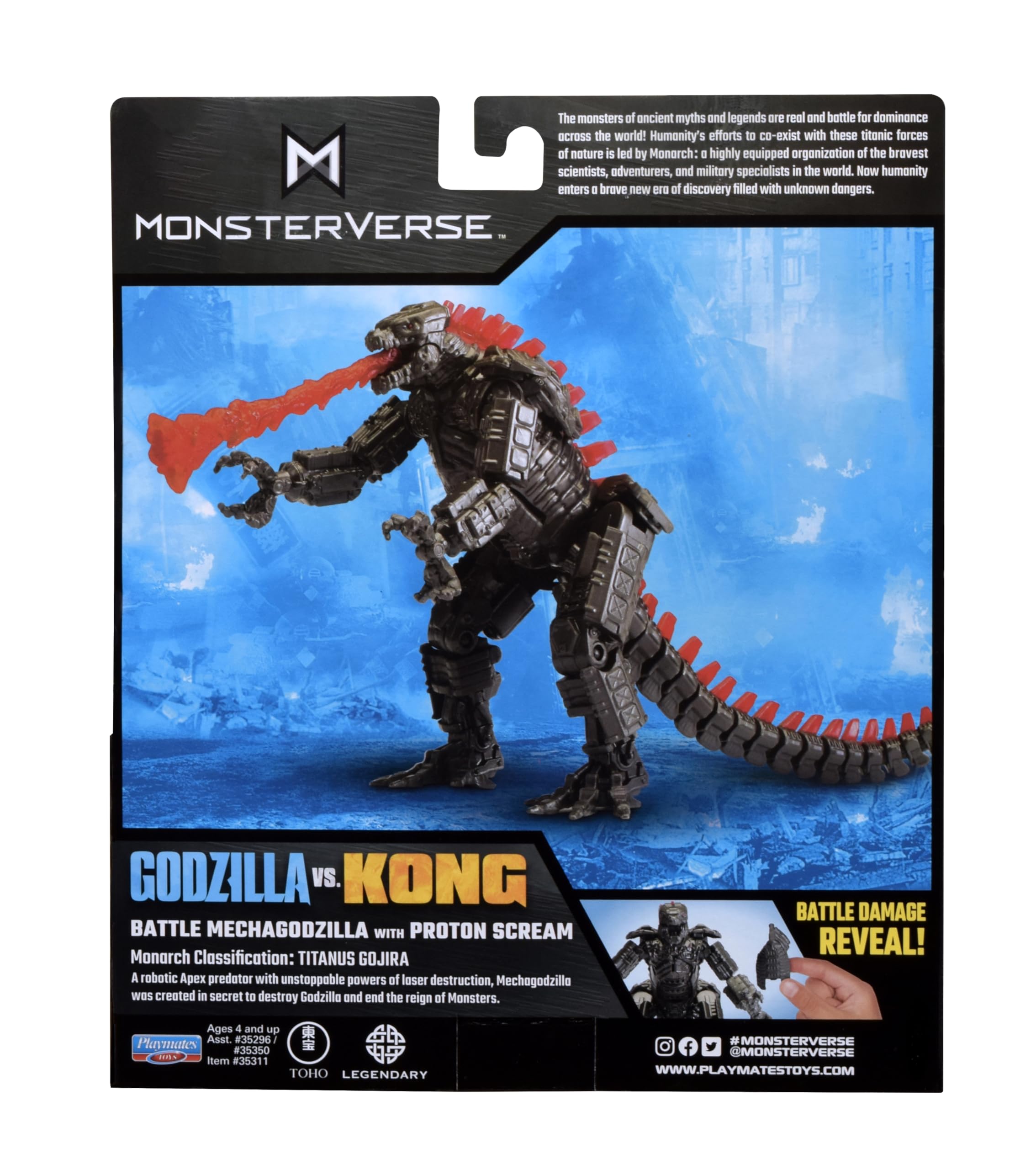 MonsterVerse Mechagodzilla action pose in profile supports display and storytelling