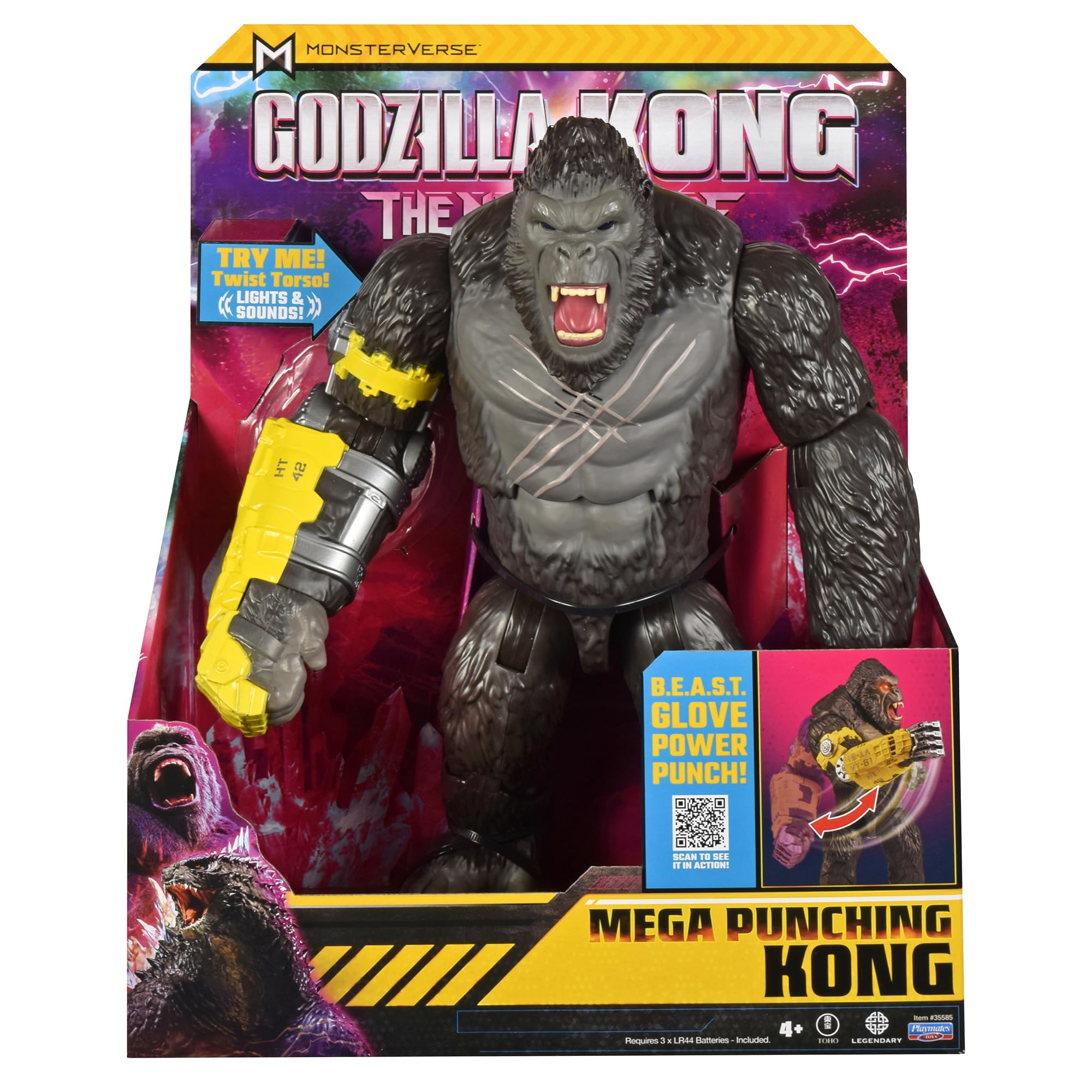 Movie-inspired packaging for Godzilla x Kong adds immersive shelf appeal.