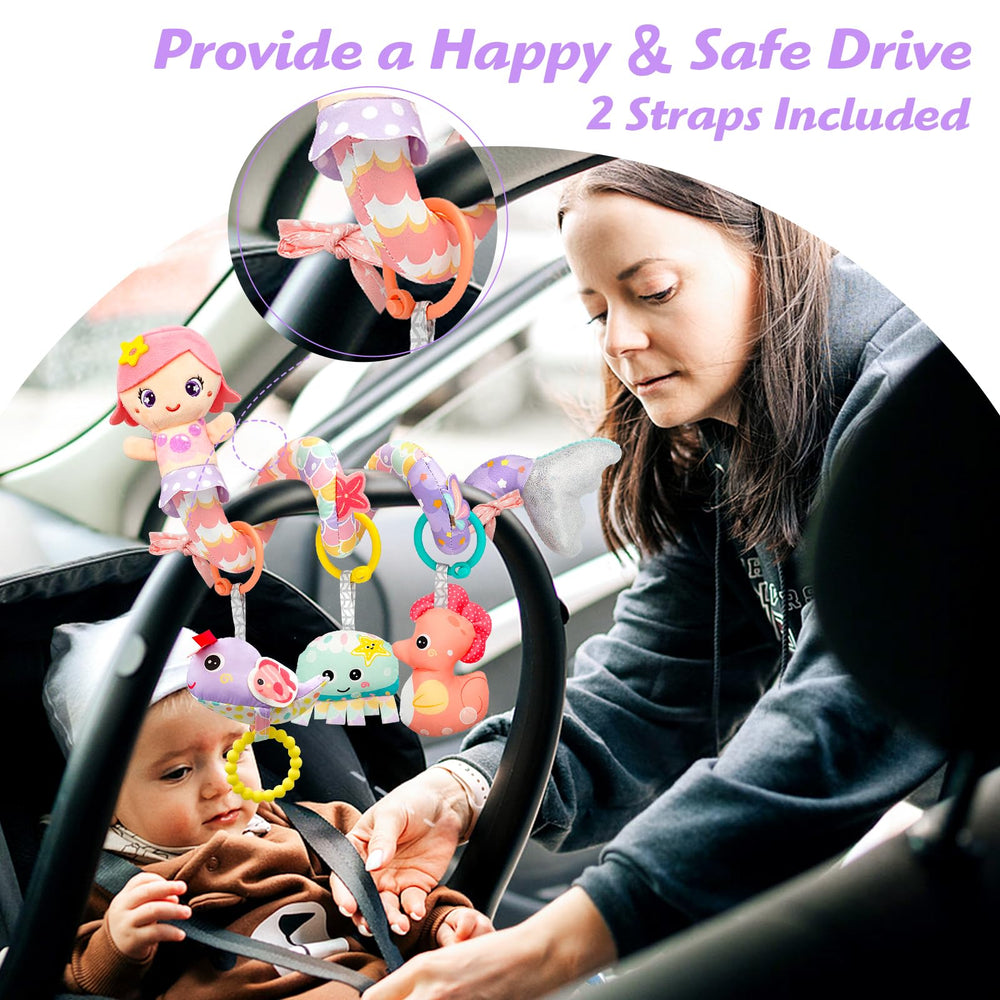 MONSTIME spiral clip secures toys to car seats and strollers