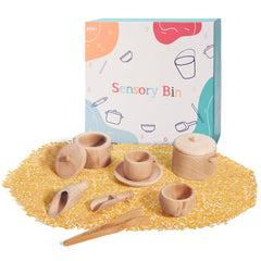 Mont Pleasant eight piece wooden set supporting imaginative kitchen play