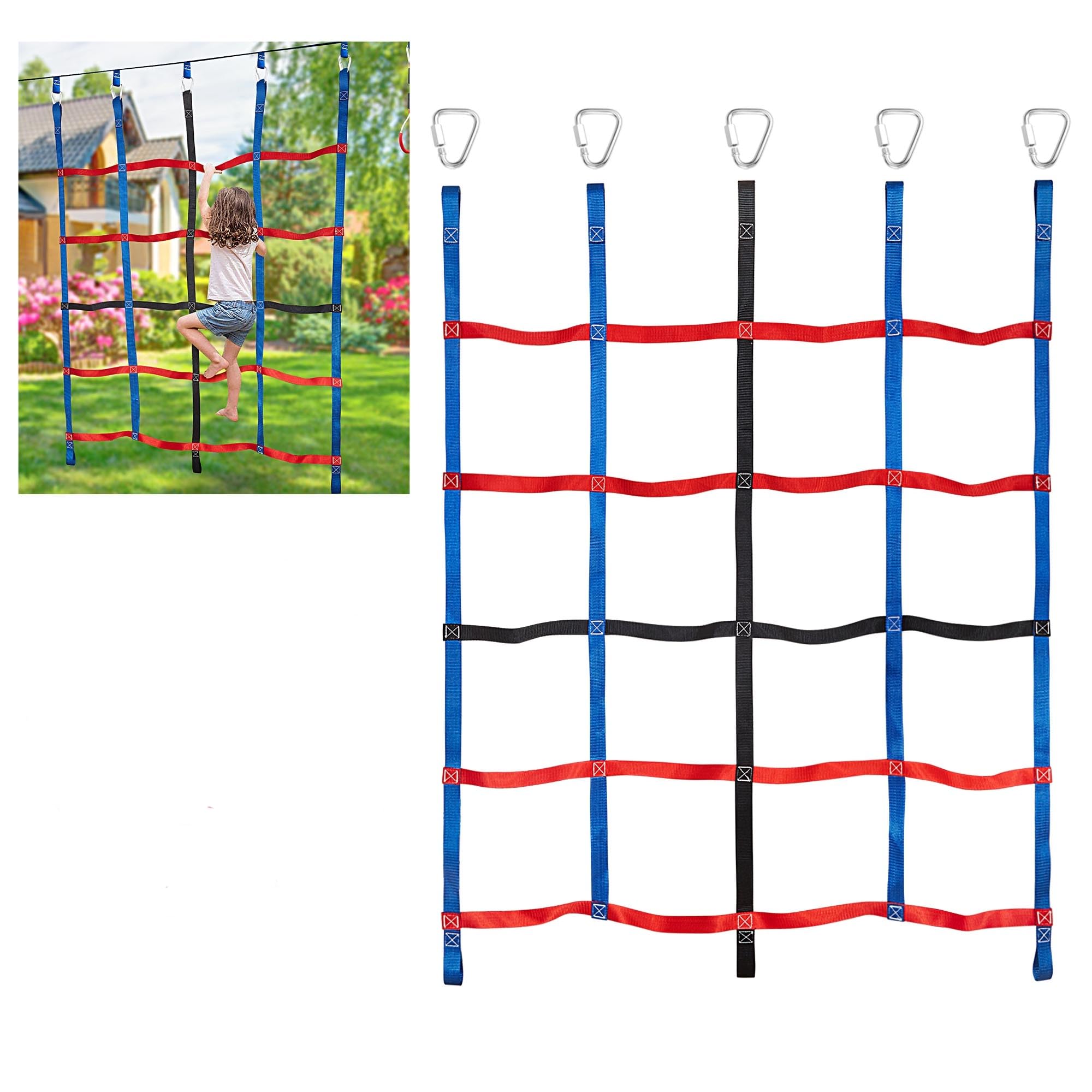 Mont Pleasant climbing net outdoor setup demonstrates durable construction for kids’ play.