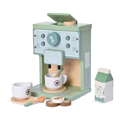 Mont Pleasant coffee maker playset on a wooden table for imaginative pretend café use