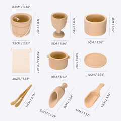 Mont Pleasant packaging box highlights a wooden toy gift for curious toddlers