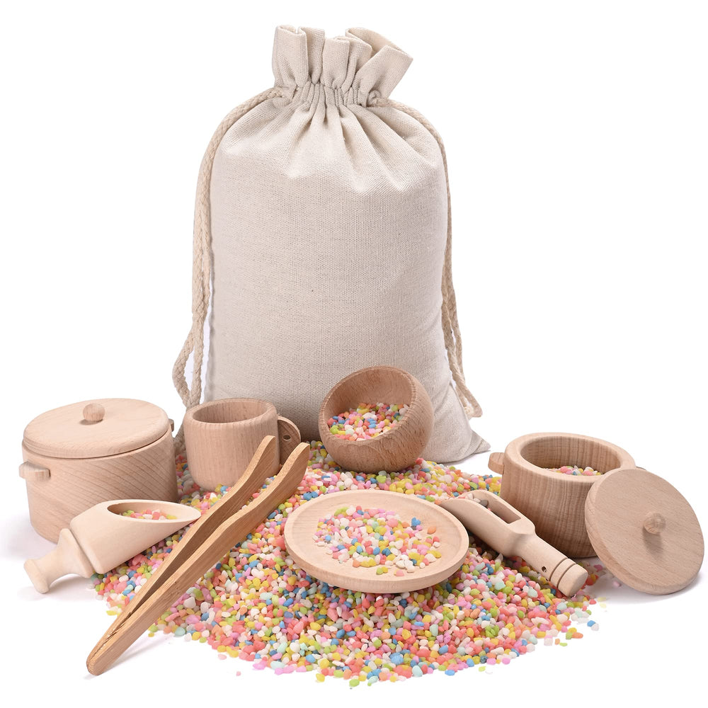 Mont Pleasant sensory bin toys showing pouring action to build fine motor skills