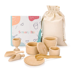 Mont Pleasant wooden scoops for toddlers enhancing fine motor skills during transfer activities