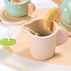 Mont Pleasant wooden milk jug, realistic accessory for family tea-time pretend play.